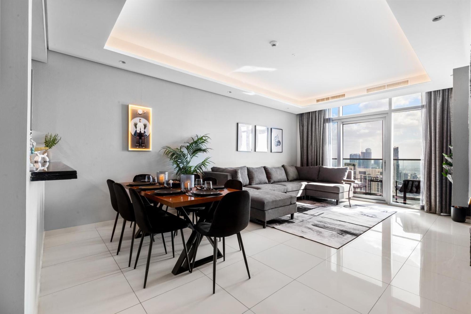 Апартаменты Sky-high 2br - Infinity Pool & Burj Khalifa Views Дубай